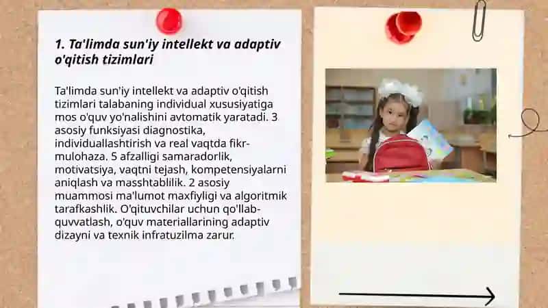 Ta'limda sun'iy intellekt va adaptiv o'qitish tizimlari 3