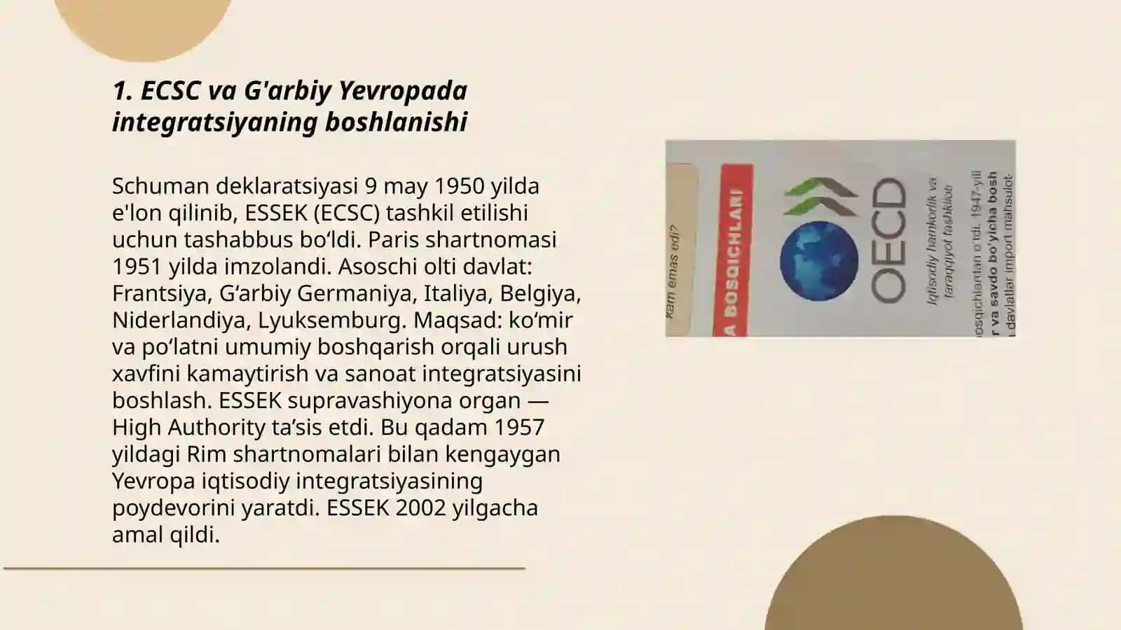 G'arbiy Yevropada iqtisodiy va siyosiy integratsiya jarayonlari 3