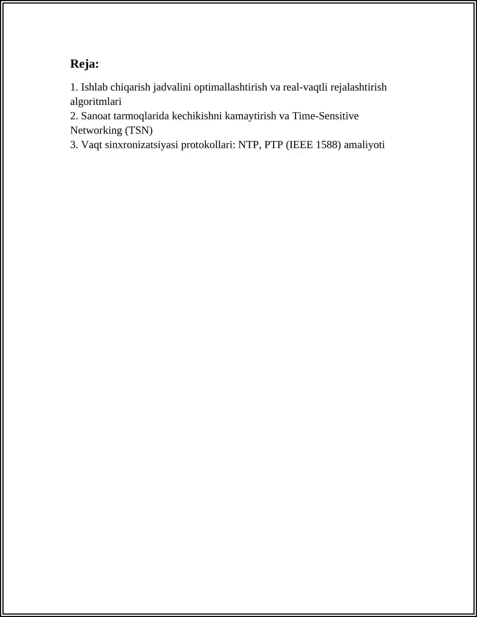14. AVTOMATLASHTIRILGAN ISHLAB CHIQARISHDA VAQT VA AXBOROT BOGʻLANISHLARINI OPTIMALLASHTIRISH 3