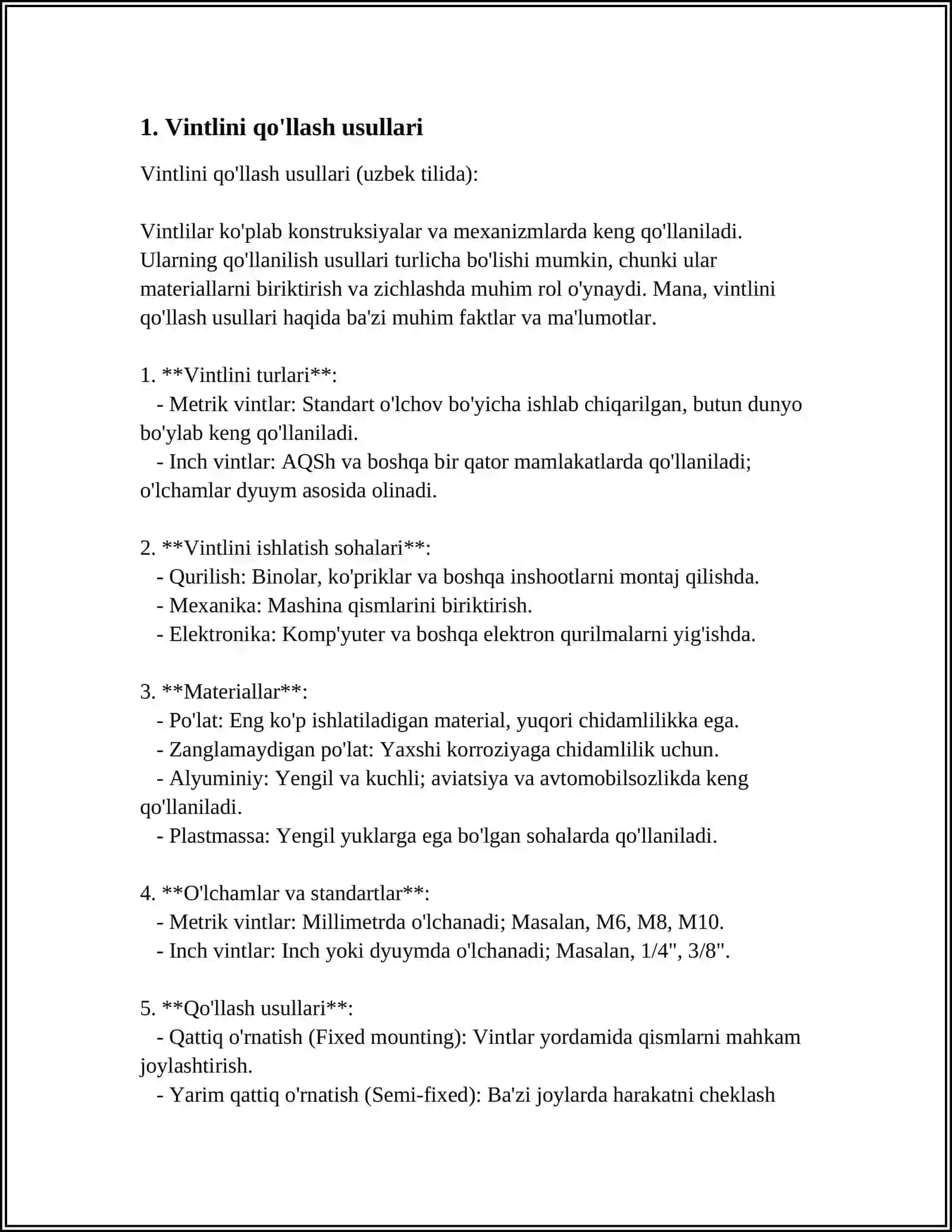 VINTLI DOMKRATDA DASTAKKA ISHCHI TOMONIDAN QO‘YILADIGAN KUCH QANDAY ANIQLANADI 3