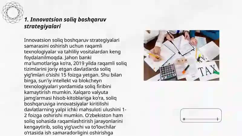 Innavatsiyon soliq menijmentini 3