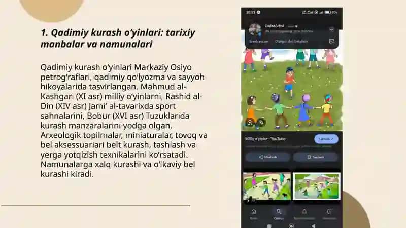 Milliy harakatli oʻyinlar tarixidan namunalar 3