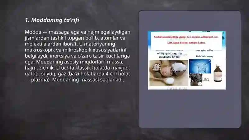 Modda va uning xossalari 3