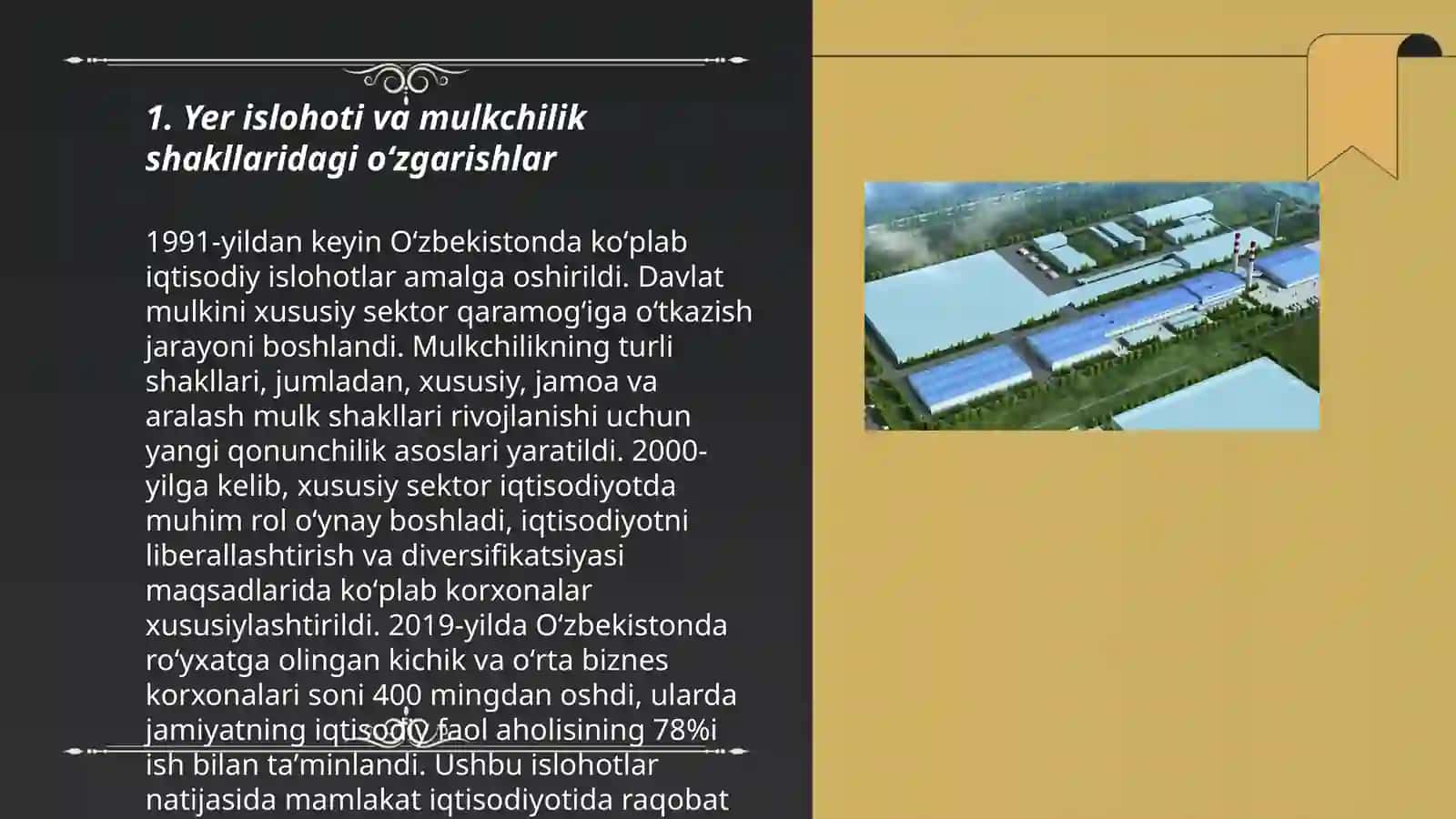 Mustaqillik yillarida qishloq xoʻjaligi va sanoat sohasidagi oʻzgarishlar 3