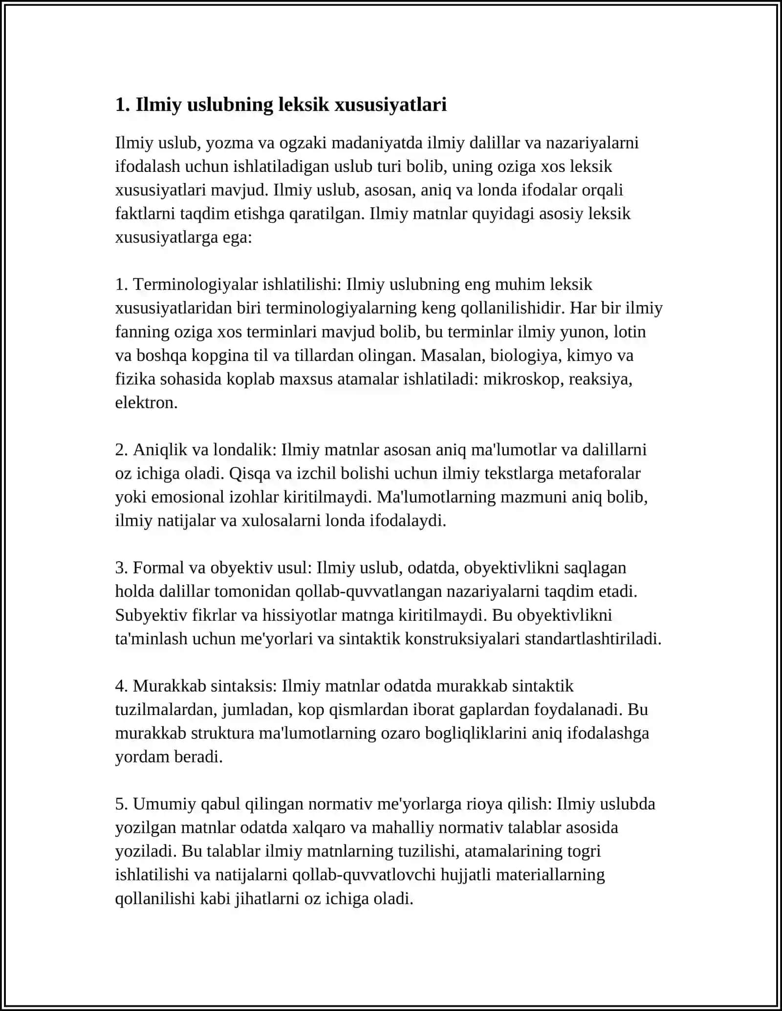 ILMIY USLUB VA RASMIY IDORAVIY USLUBLARNING LEKSIK GRAMATIK XUSUSIYATLARI 3