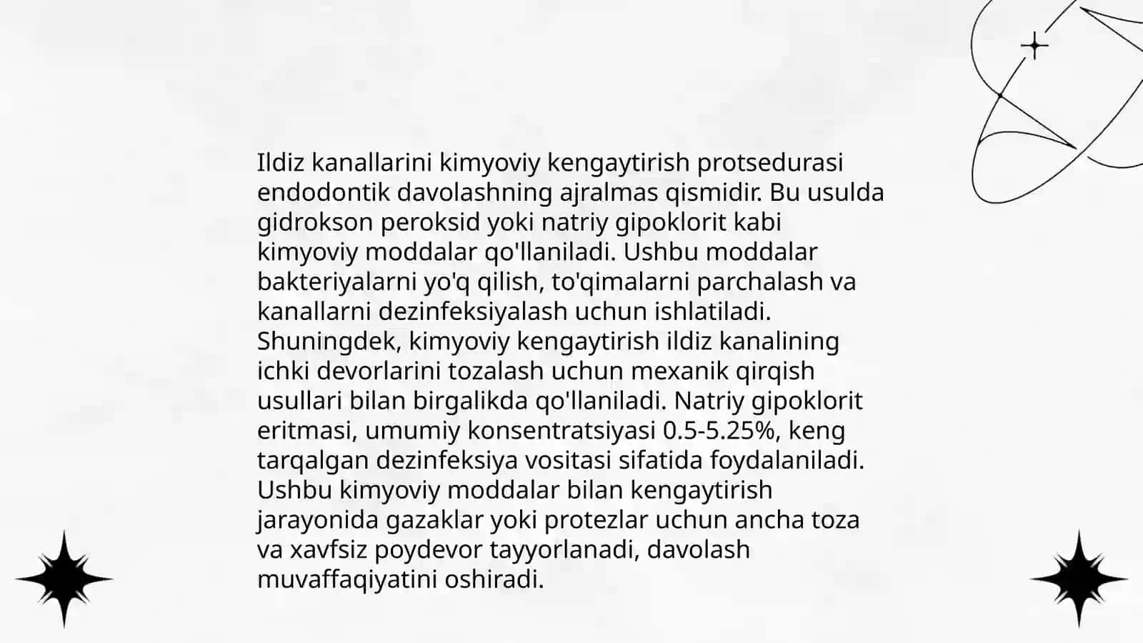 Ildiz kanallarini kimyoviy kengaytirishda qoʻllaniladigan vositalar 3