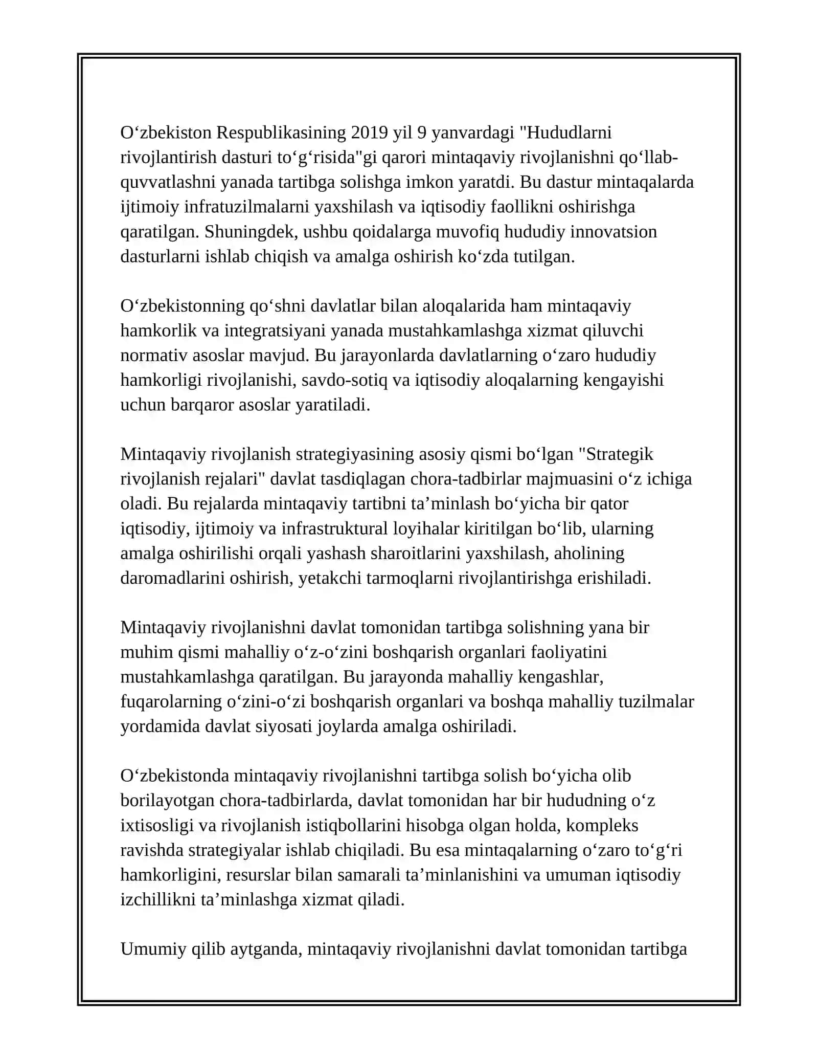 MINTAQAVIY RIVOJLANISHNI DAVLAT TOMONIDAN TARTIBGA SOLISH 3