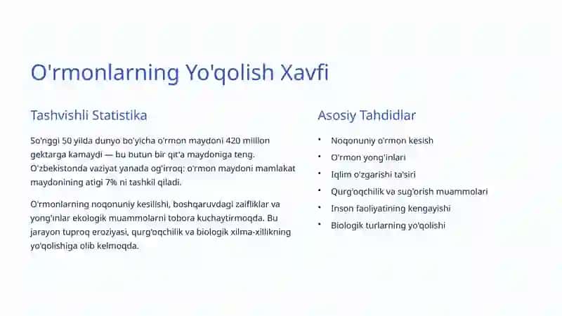 O'rmonlarni Muhofaza Qilish: Tabiatimizning Hayot Manbai 3