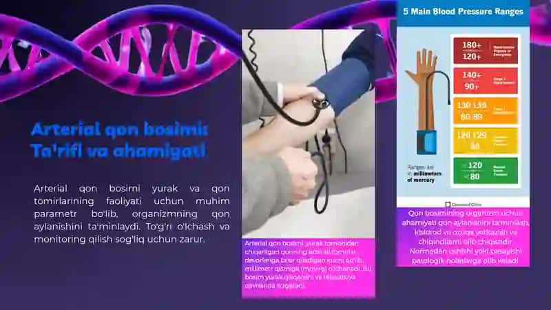 Arterial qon bosimi va periferik puls tavsifi.Mikrosirkulyator havzada qon aylanishi.Venalarda qonning xarakatlanishi.Tomirlar tonusining boshqarilishi.Qon tomir tizimini faoliyatini boshqarilishi. 3