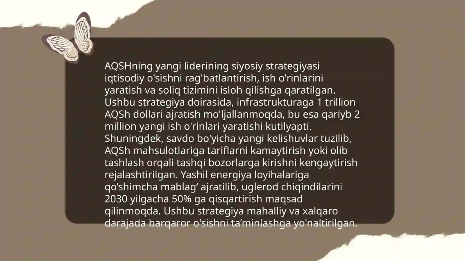 AQSHning yangi liderining siyosiy strategiyasi 3