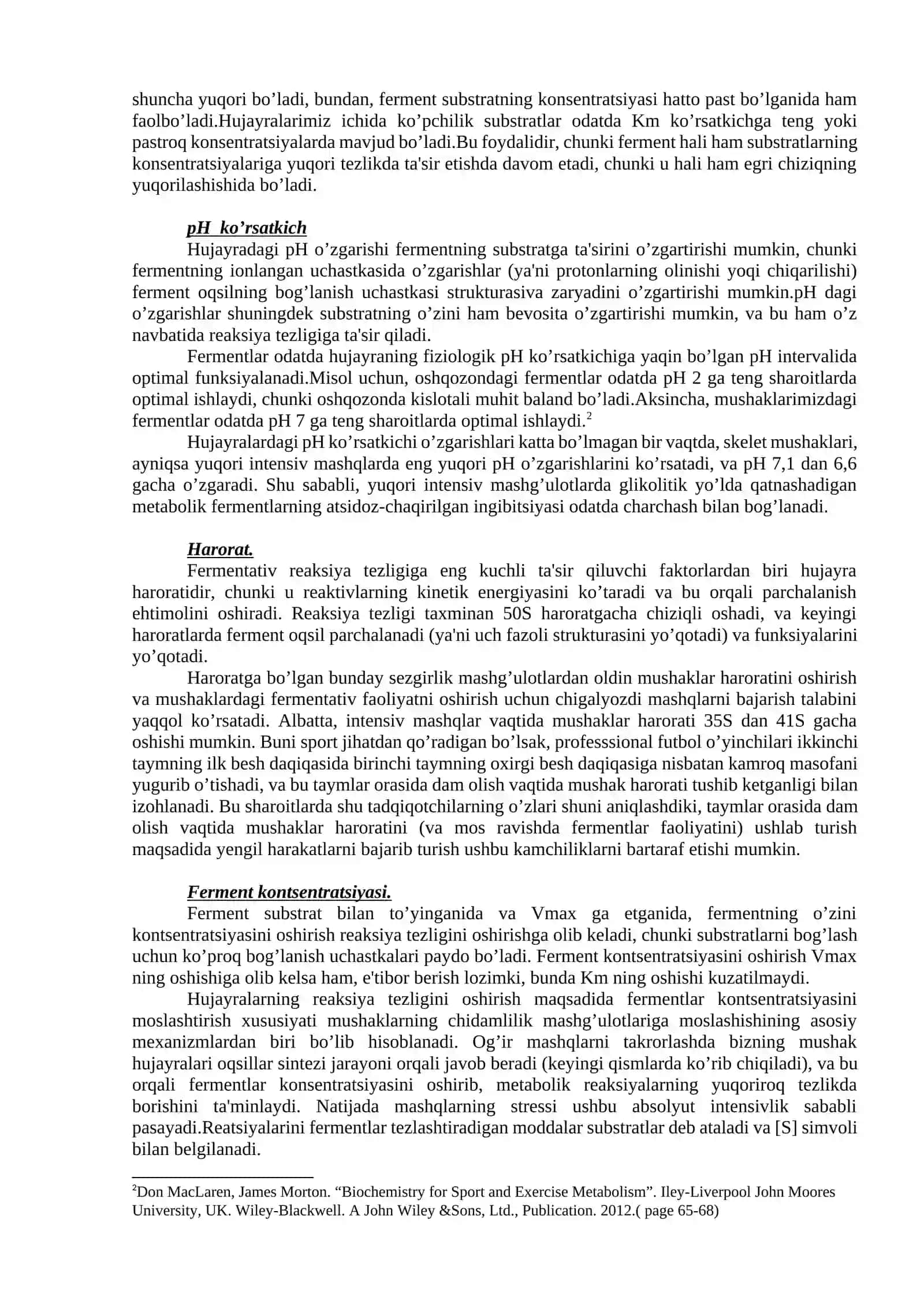 Moddalar almashinuvining umumiy qonuniyatlari. Fermentlar-biologik katalizatorlardir 3