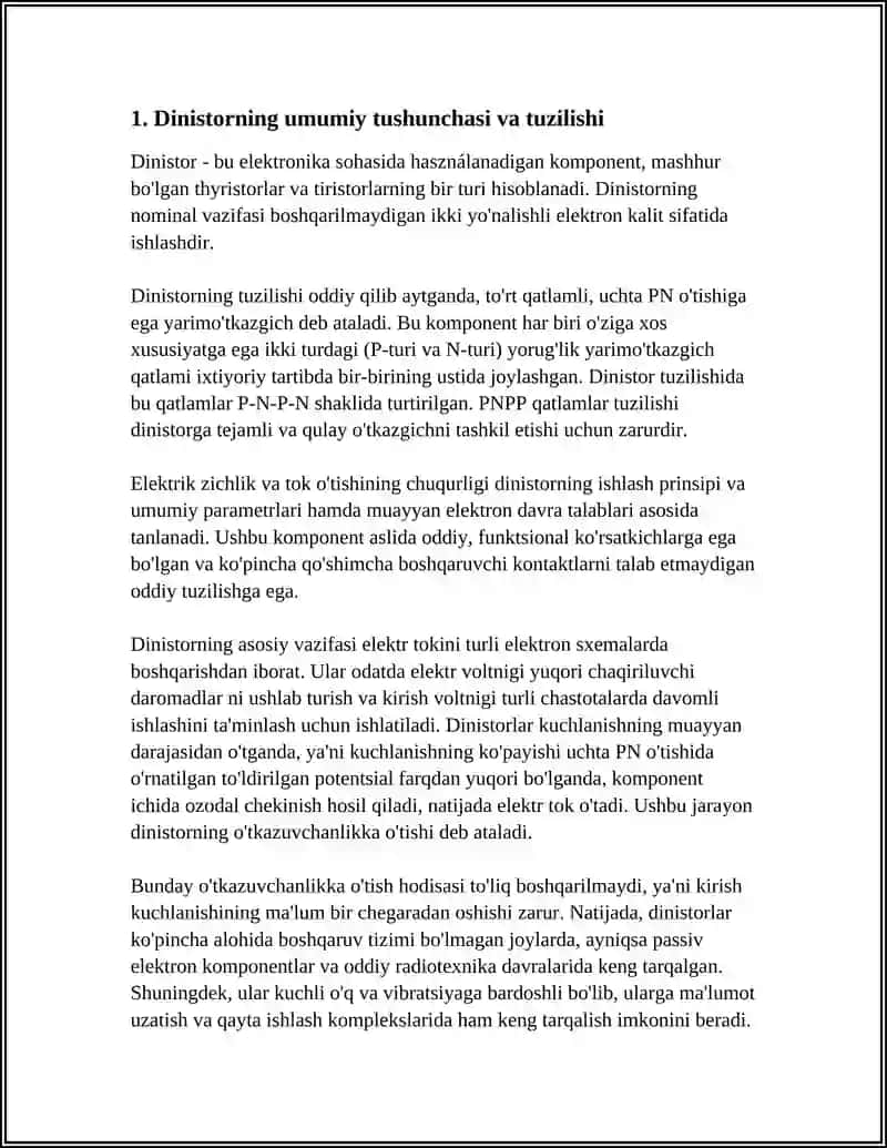 DINISTOR VA TRISTORNING ISHLASH PRINSIPI 3