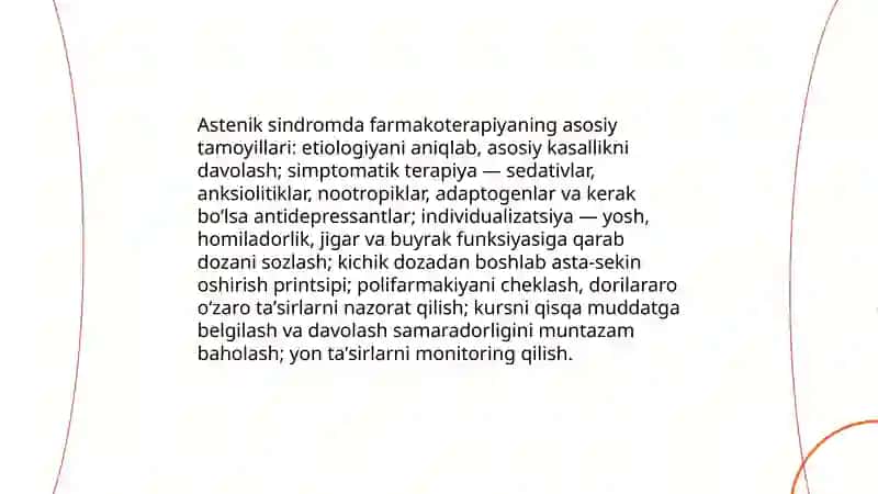 Nerv tizimi faoliyati buzilishi astenik sindromda farmatsevtik yordam tamoyillari 3