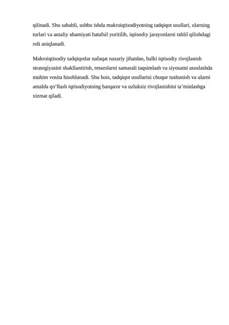Makro iqtisodiyotning Tadqiqot Usullari 3