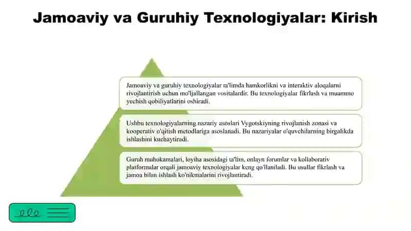 Jamoaviy va guruhiy texnologiyalar 3