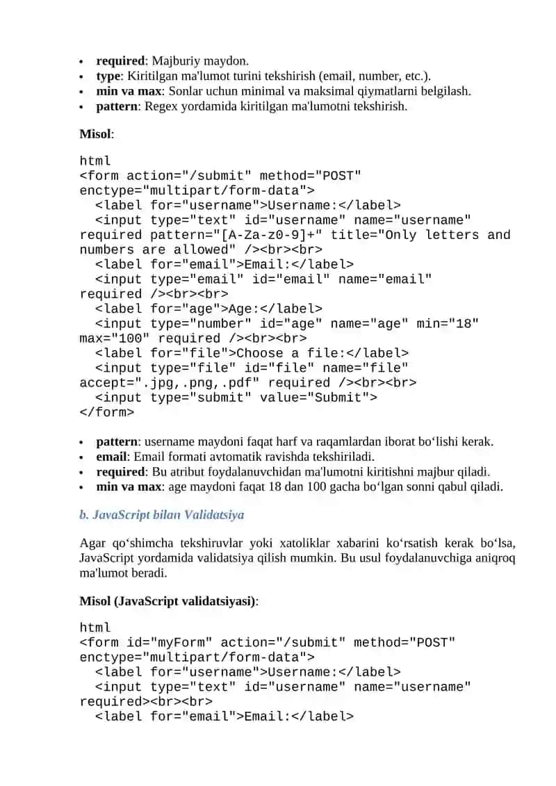 Fayllar yuklash va forma validatsiyasi 3