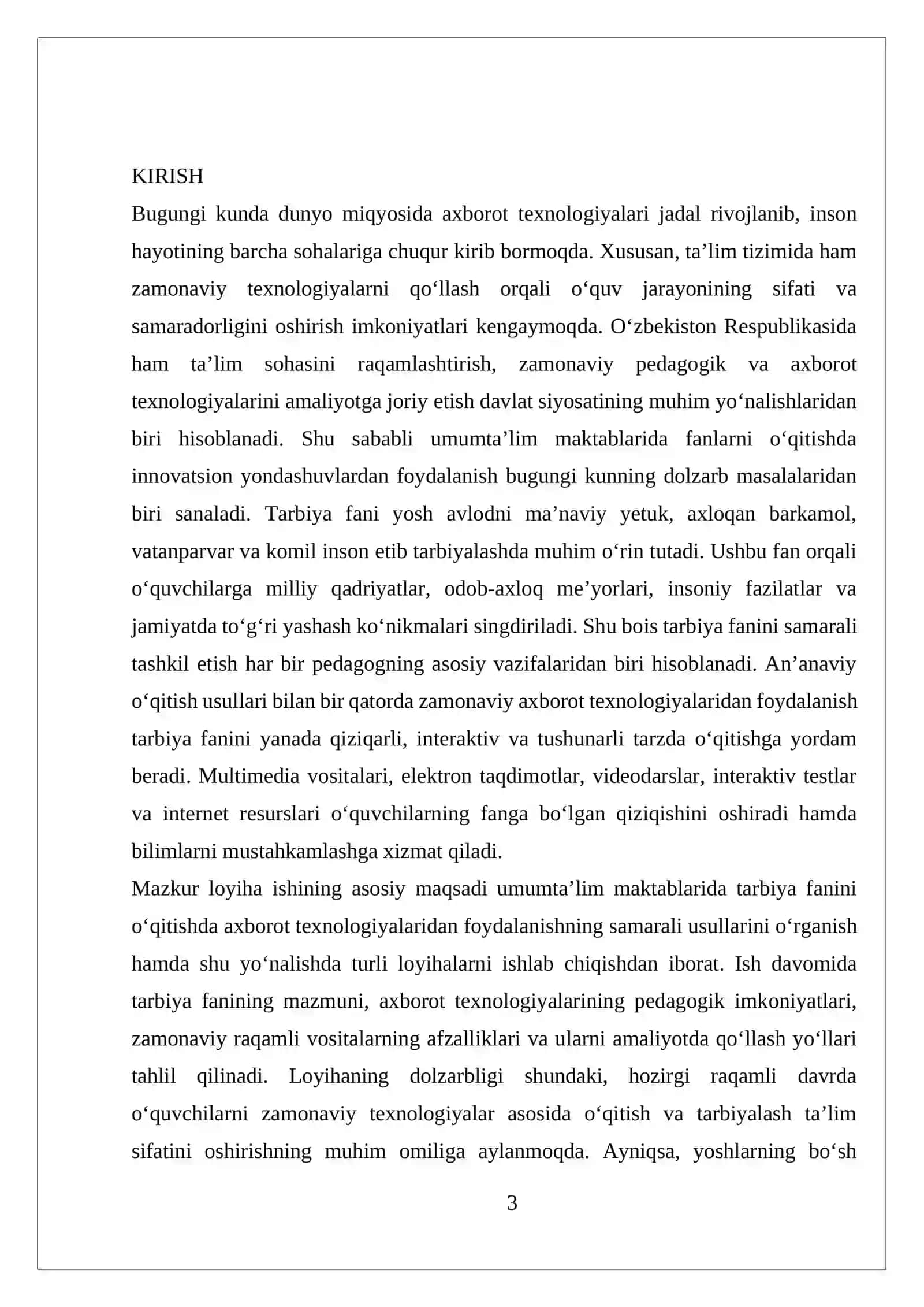 Umumtalim maktablarida tarbiya fanini oqitishda axborot texnalogiyalaridan foydalanishga doir loyihalar ishlab chiqish 3