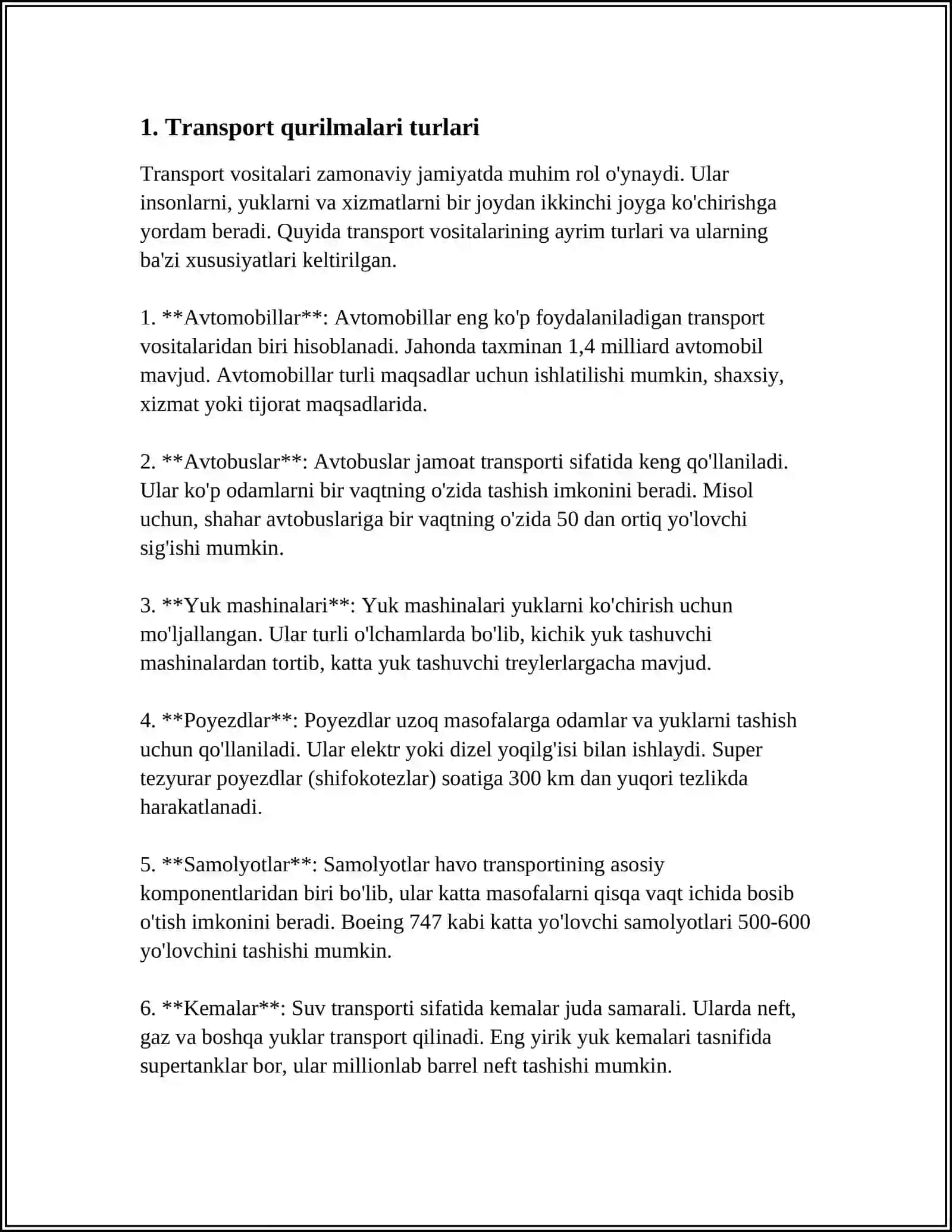 TRANSPORT QURILMALARINING XUSUSIYATLARI 3