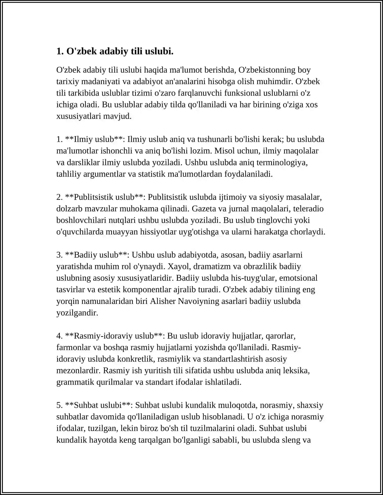 O’zbek tilining uslubiyatga oid qarashlari 3
