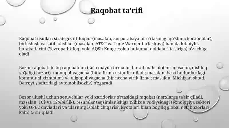 Raqobatning mohiyati, shakllari va usullari 3