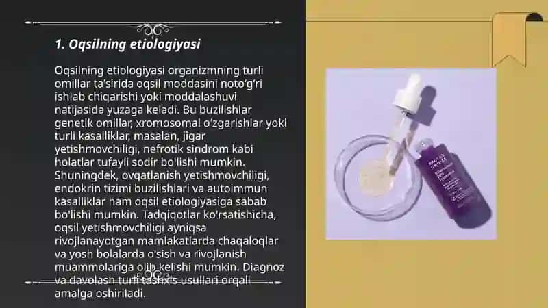 Oqsim etiologiyasi, epidemiologiyasi, asosiy klinik simptomlari, profilaktik chora-tadbirlar 3