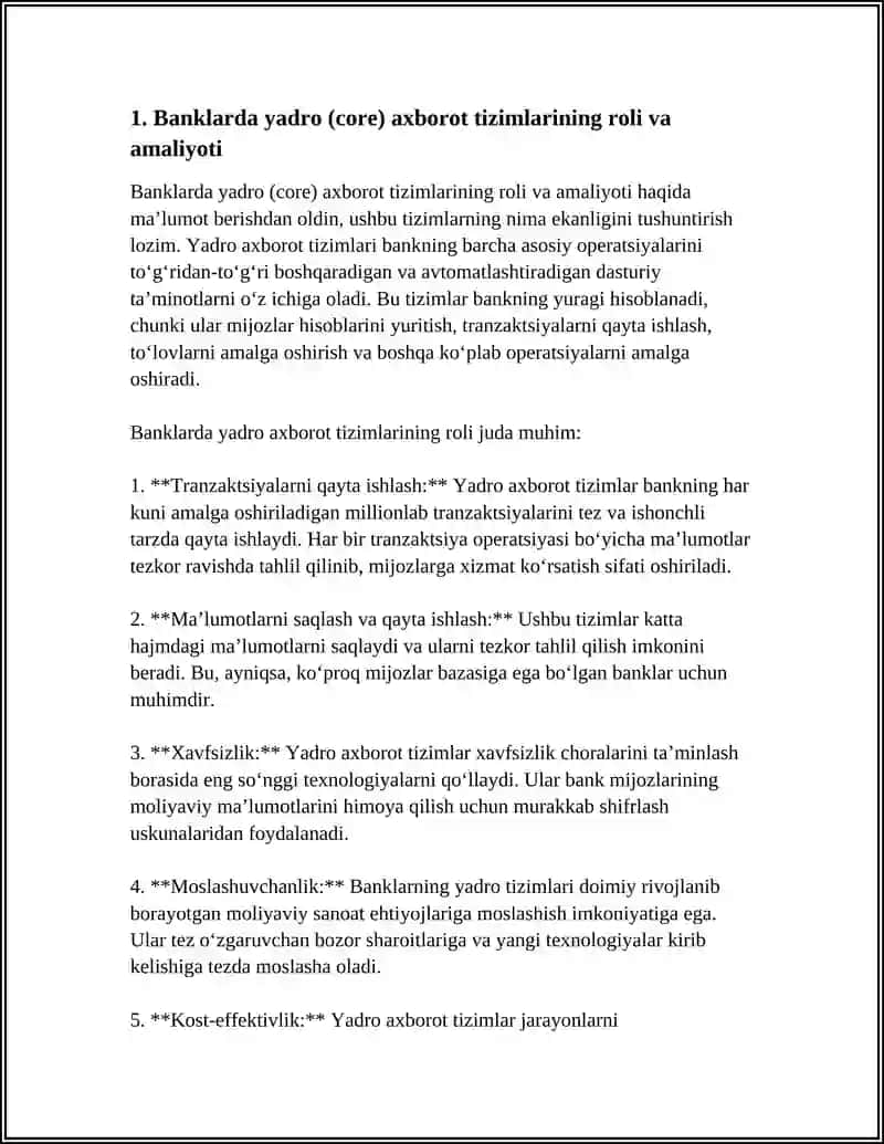 Banklarda yadro (core) axborot tizimlarining roli va amaliyoti 3