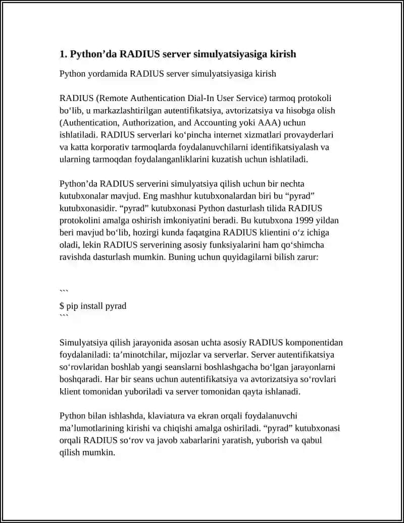 Python’da RADIUS SERVER SIMULYATSIYASI 3