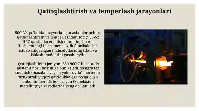 Po'lat va boshqa qotishmalarga termik ishlov berish texnologiyasi 3