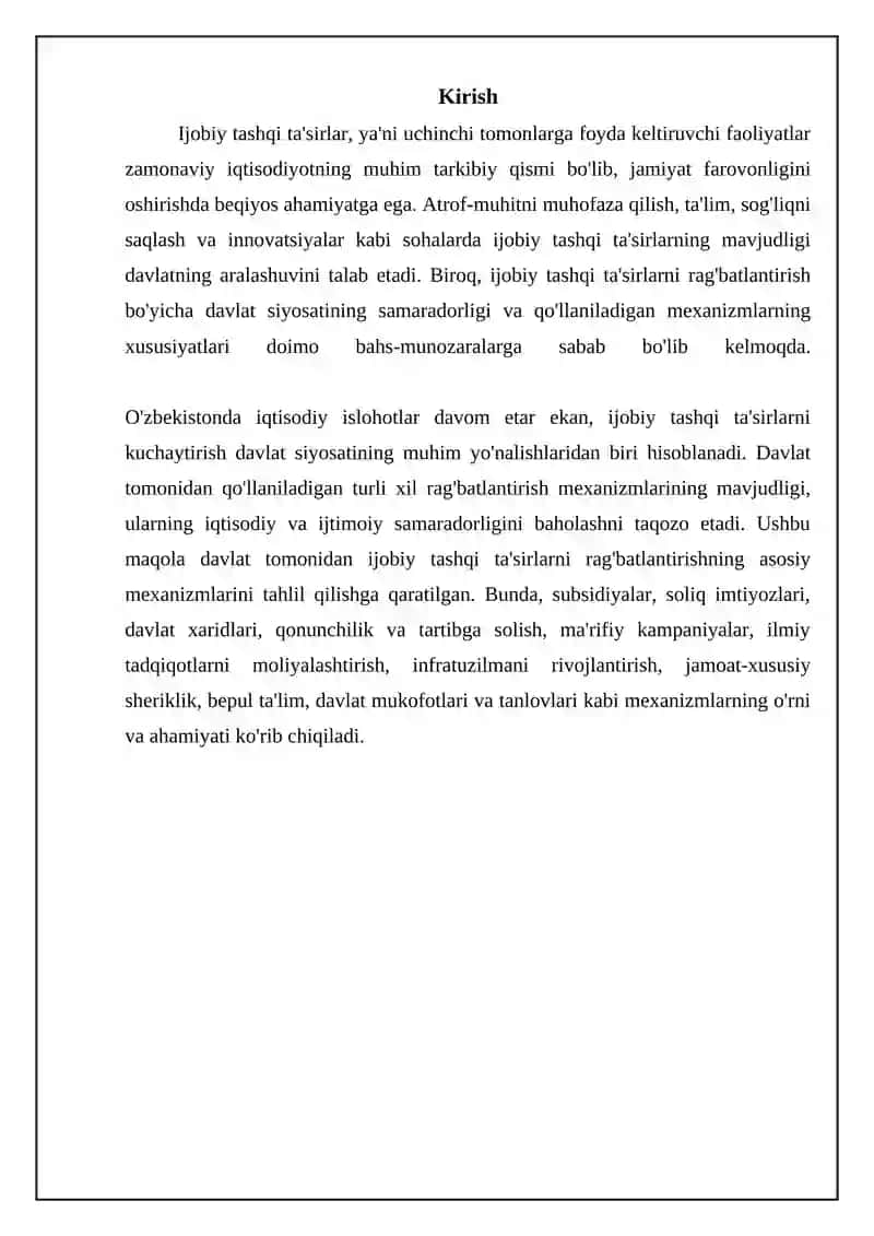 Davlat tomonidan ijobiy tashqi ta’sirlarni rag’batlantirish mexanizmlari 3