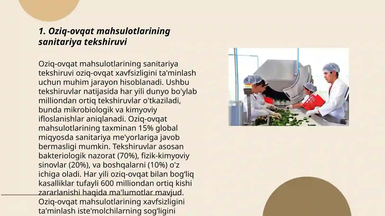 Oziq-ovqat mahsulotlarining sanitariya tekshiruvi 3