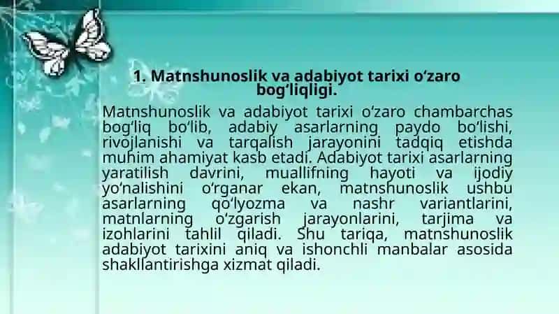 Matnshunoslik va adabiyot tarixi va adabiyot shunoslikdagi o'rni 3