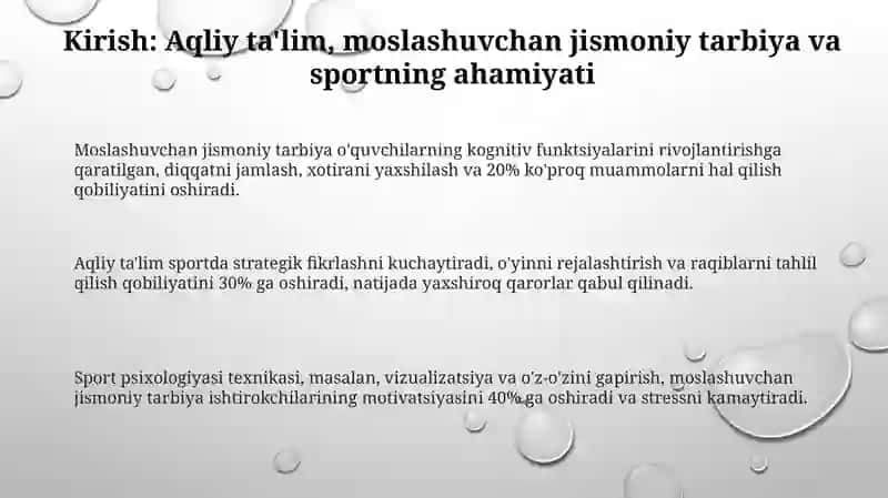 Adaptiv jismoniy tarbiya va sportda aqliy tarbiyaning õzaro boğliqligi 3