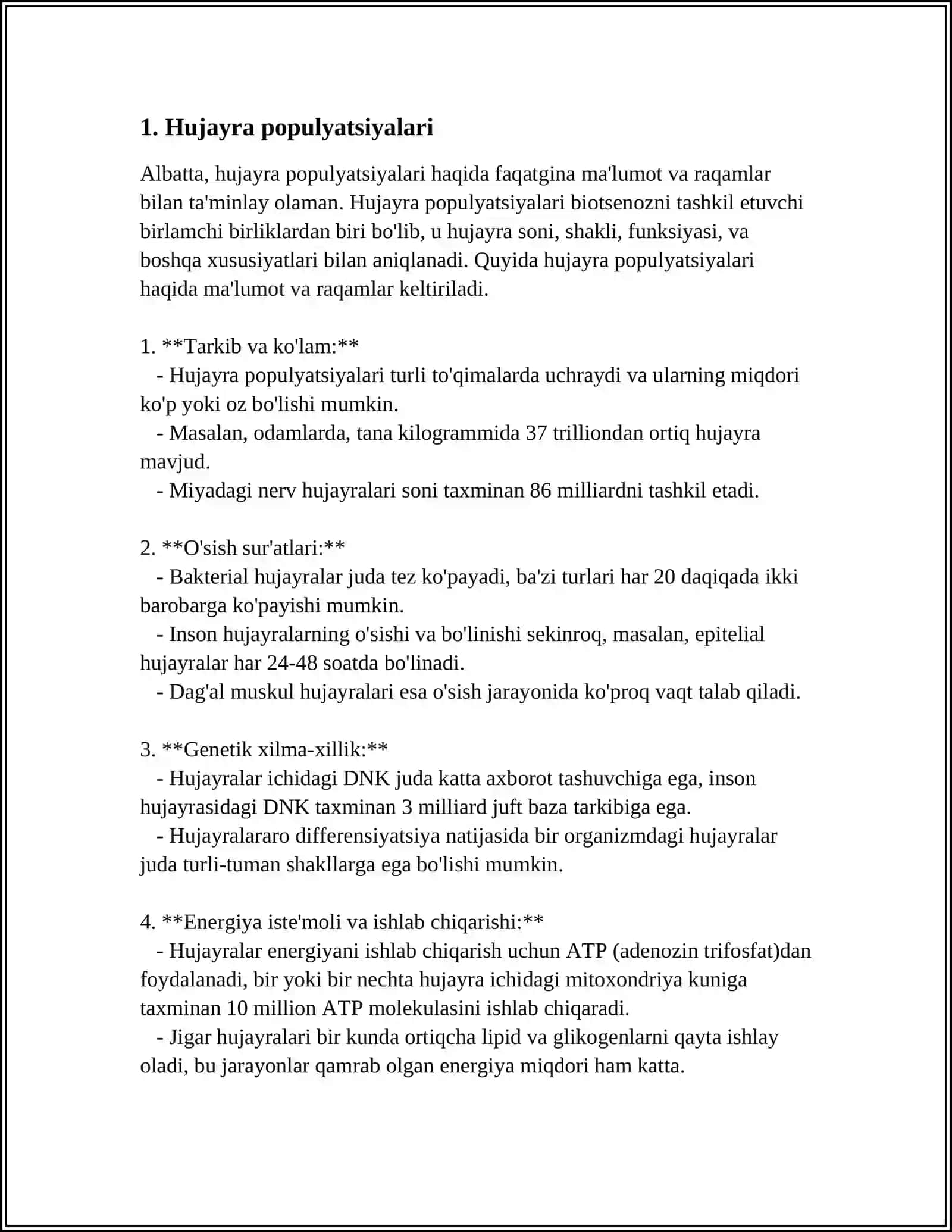 HUJAYRA POPULYATSIYALARINING TURLARI STATIK OʻSUVCHI YANGILANUVCHI APOPTOZ DASTURLASHTIRILGAN HUJAYRA OʻLIMI VA MITOZNING AKSI 3