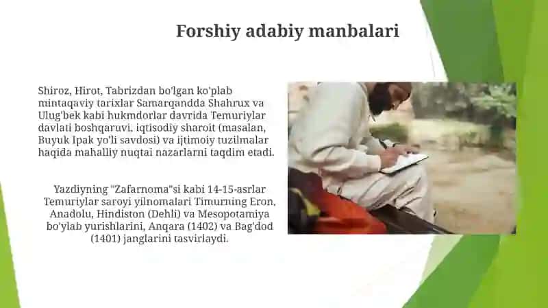 Temuriylar davrining tarixiy manbalar 3