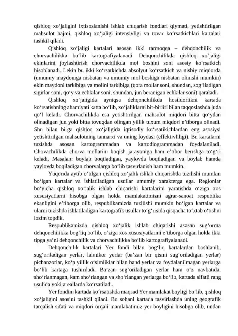 Qishloq xo‘jaligi xaritalarini loyihalashtirish va tuzish 3
