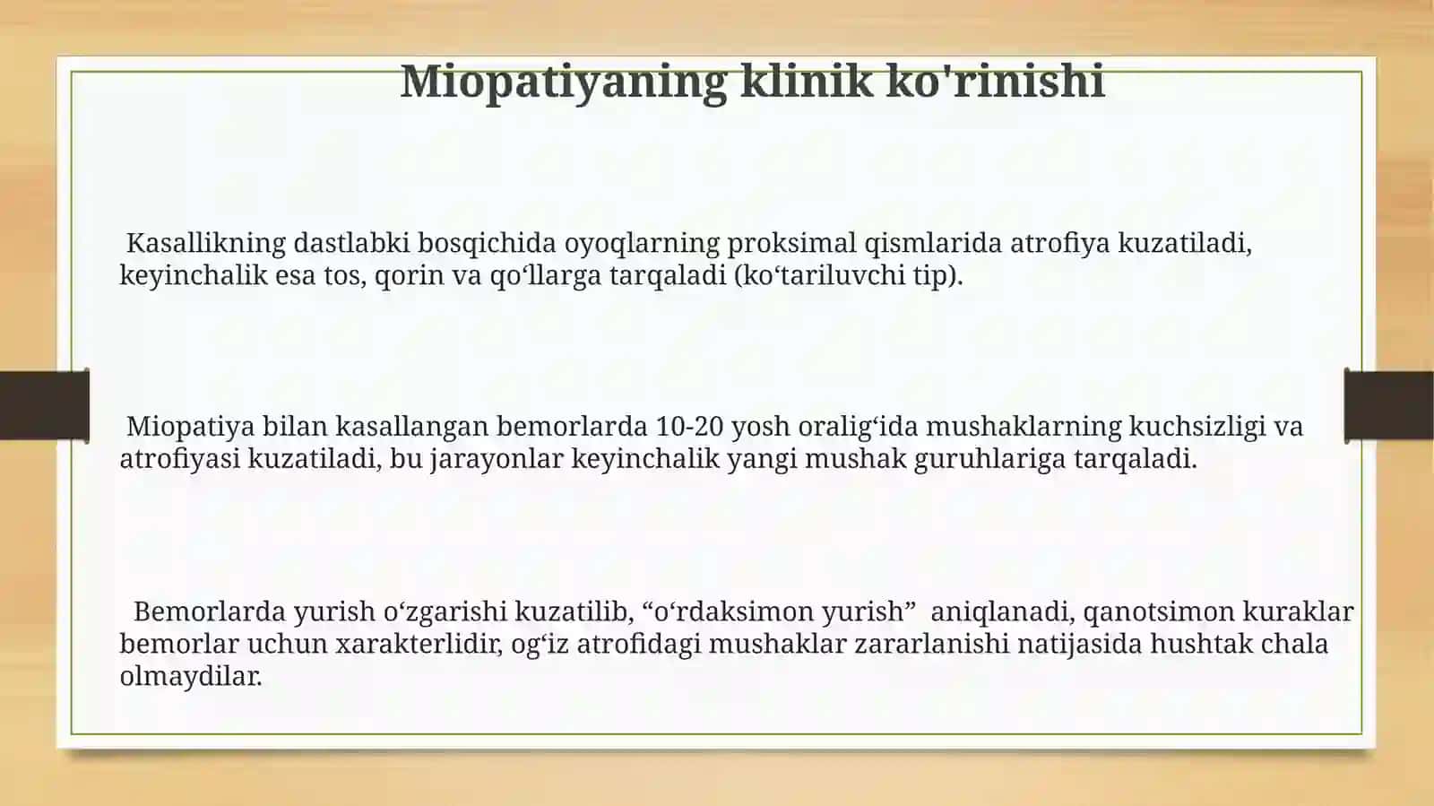 Asab tizimining miopatiyalar nasliy kasalliklari 3