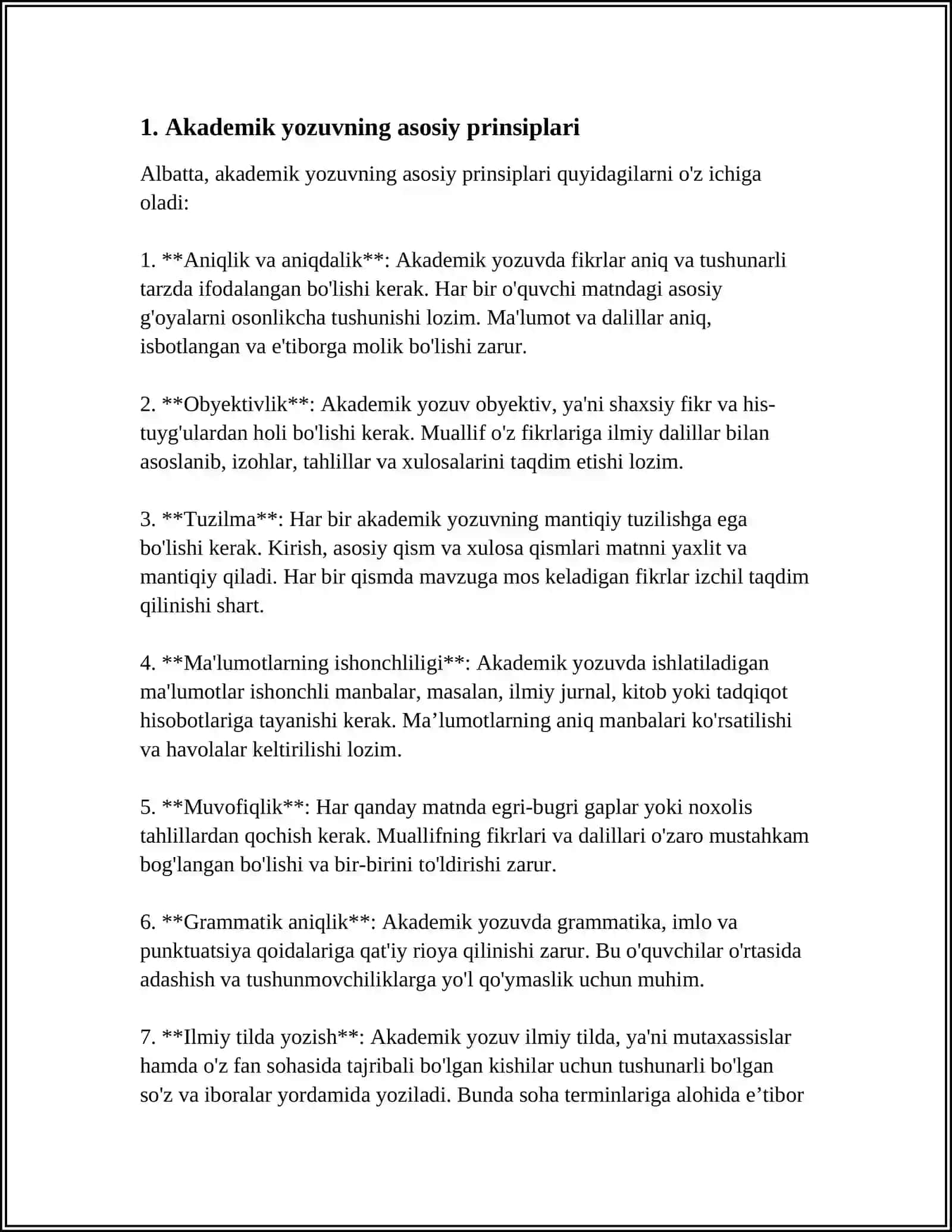 AKADEMIK YOZUV TEXNIKALARI:SAMARALI MATN TUZISH VA YOZISH 3