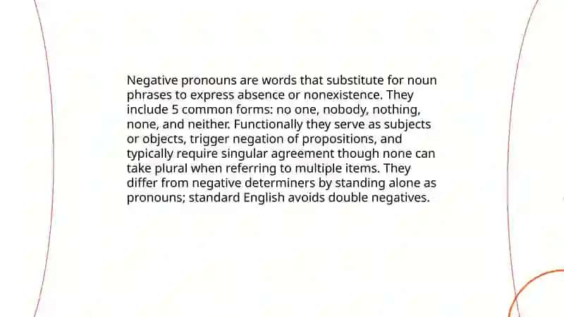 Negative Pronouns 3