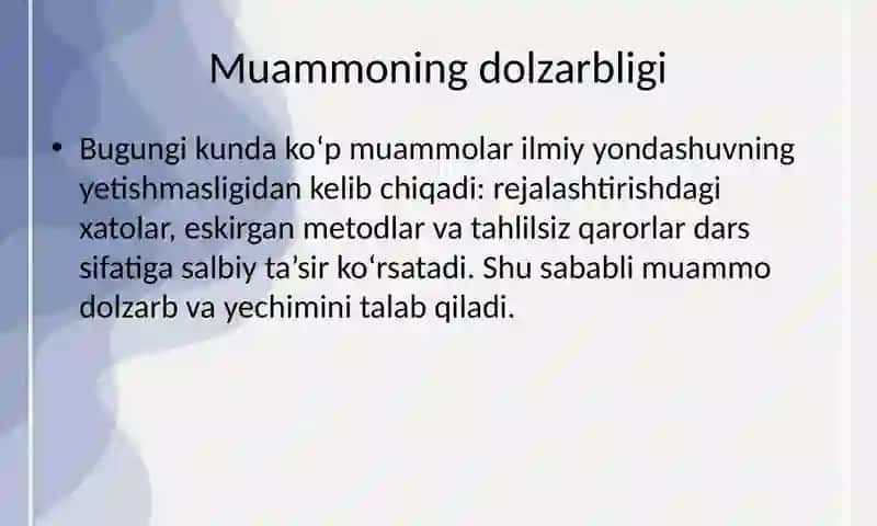HOZIRGI ZAMON O‘QITUVCHISI MEHNATINI ILMIY ASOSDA TASHKIL ETISH MUAMMOSI 3