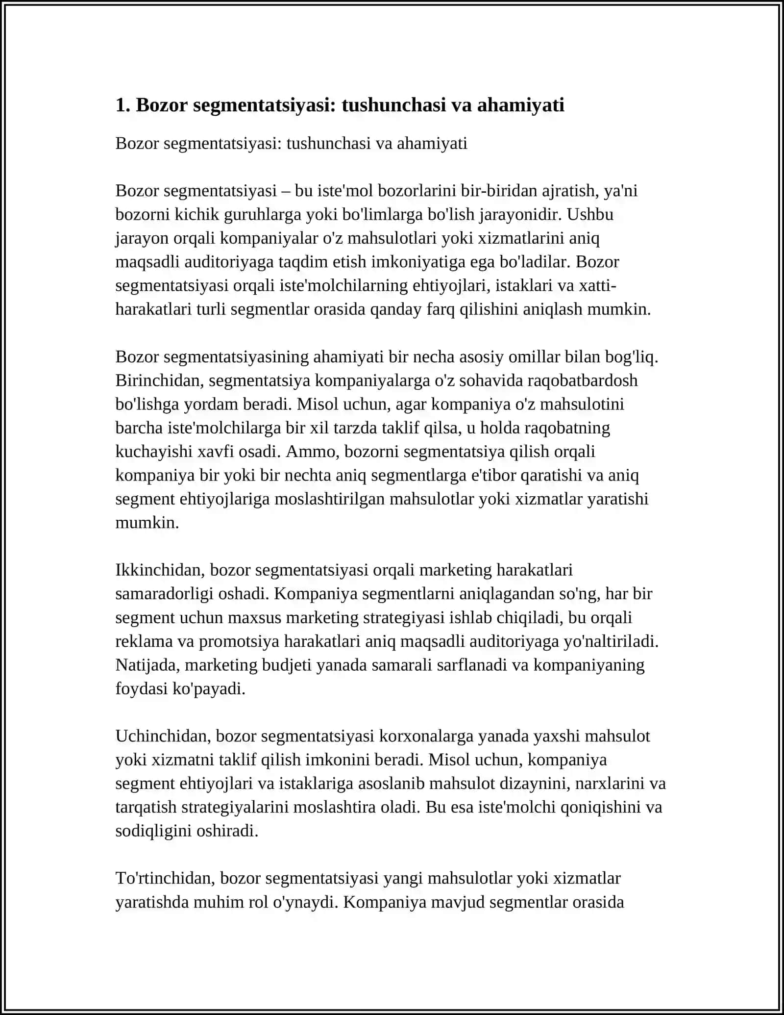 BOZOR SEGMENTATSIYASI VA MIJOZLARNI TAHLIL QILISH 3