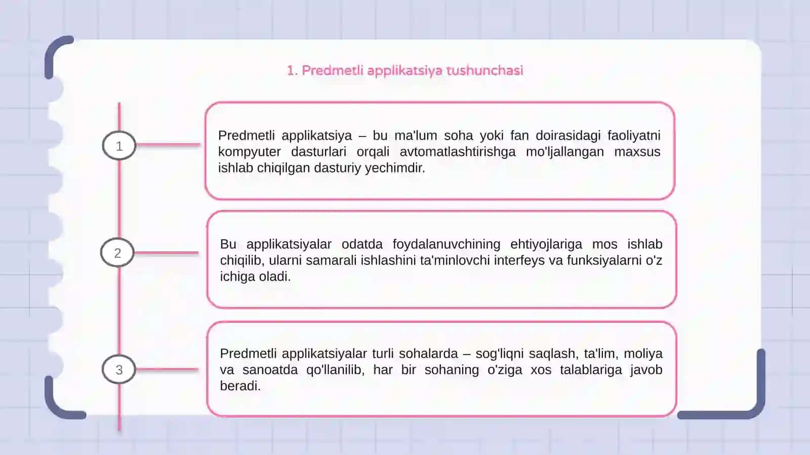 Predmetli applikatsiya haqida ma'lumot berish 3