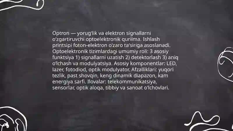 Optronlarning optoelektronik tizimlardagi o'rni 3