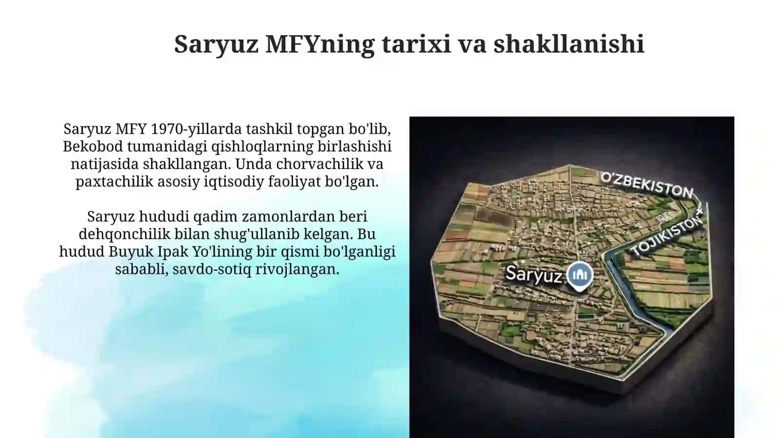 Toshkent viloyati Bekobod tumanidagi saryuz mfy haqida ma'lumot 3