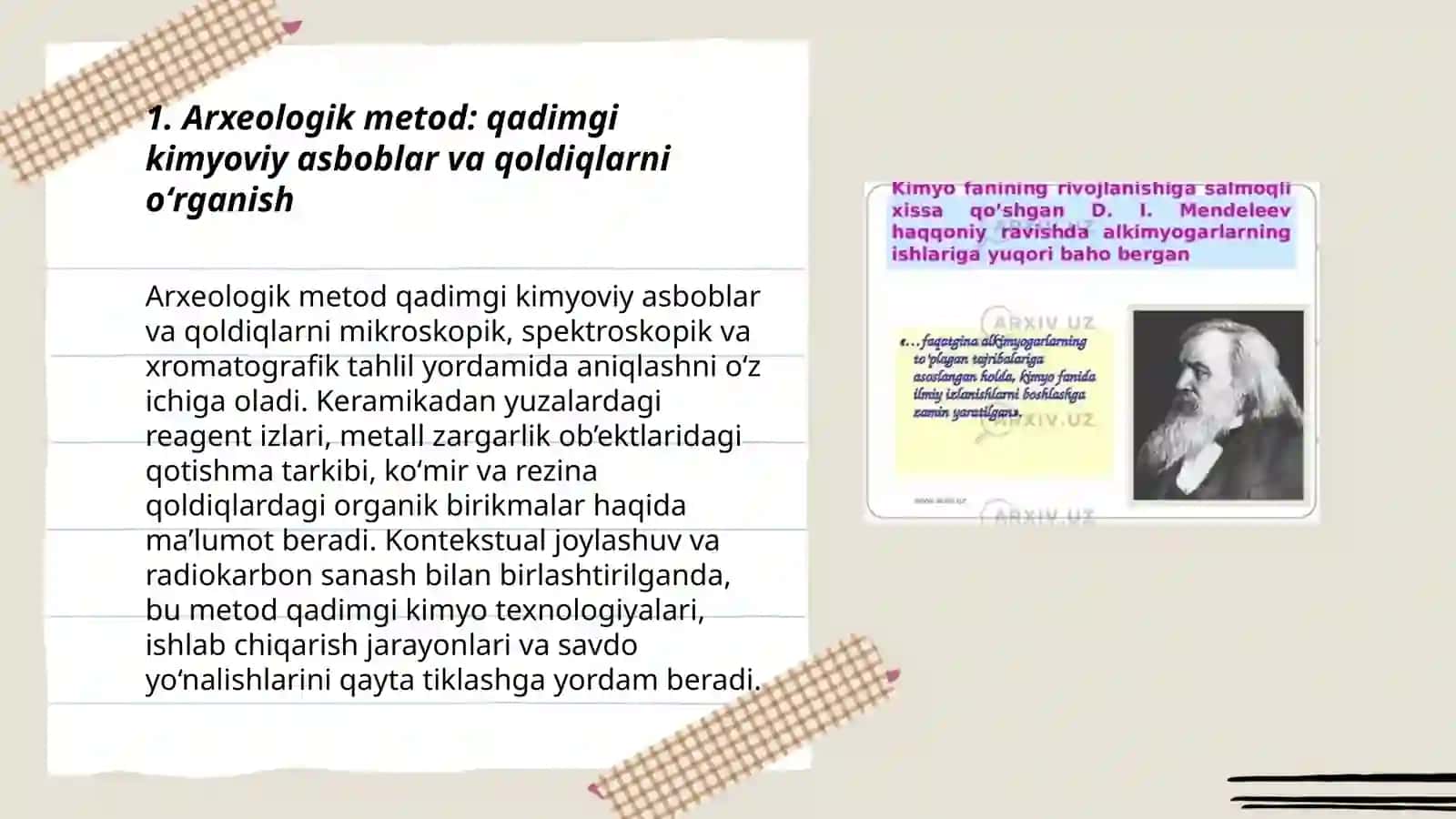 Arxeologik metod: qadimgi kimyoviy asboblar va qoldiqlarni oʻrganish 3