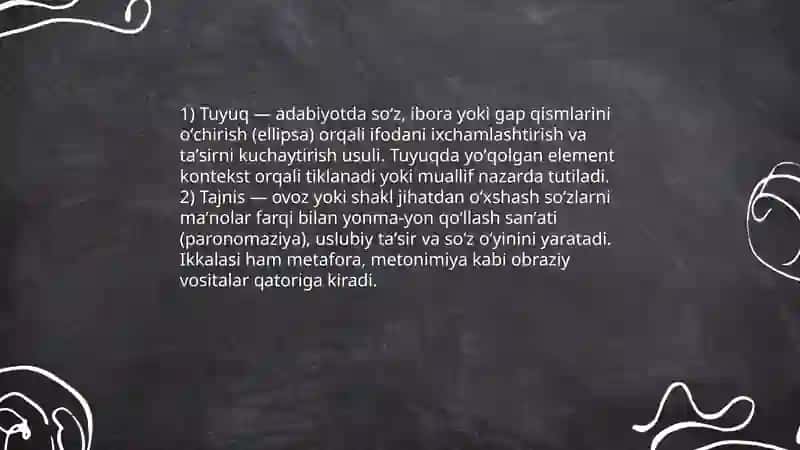 Tuyuq va tajnis 3