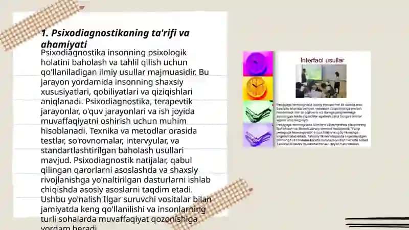 Psixodiagnostik usullar: an'anaviy va zamonaviy yondashuvlar 3