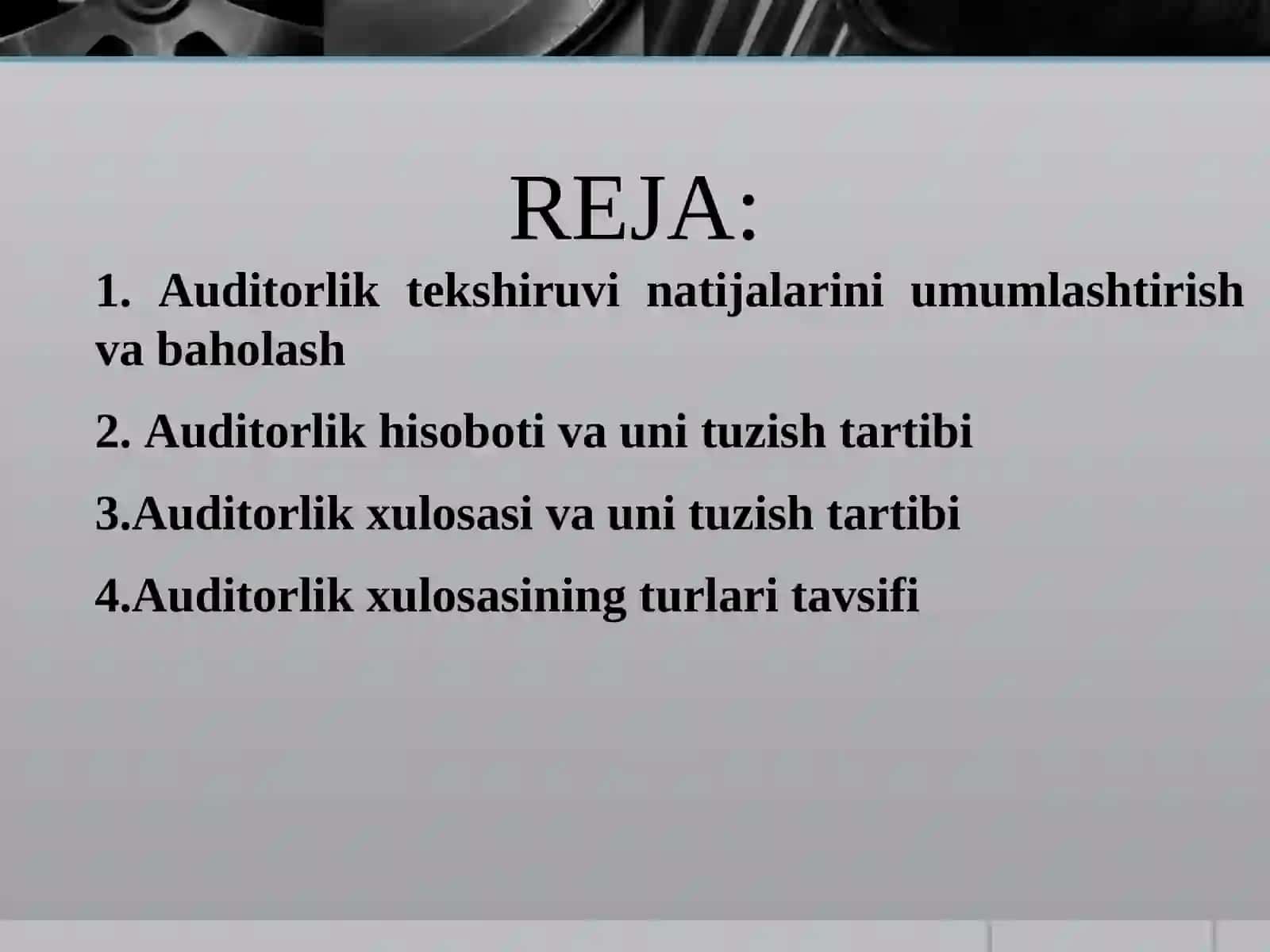 AUDITORLIK XULOSA VA TAKLIFLARINING XALQARO STANDARTLARI 3