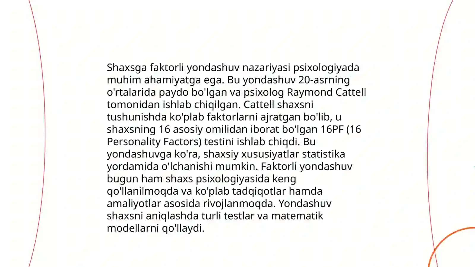 Shaxsga faktorli yondashuv 3