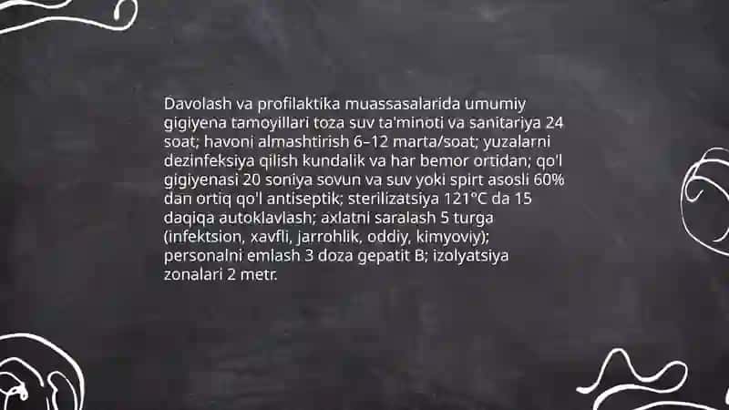 Davolash va Profilaktika muassasalari gigeniyasi 3
