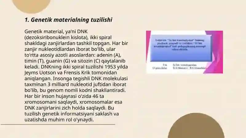 Kirish. Molekulyar biologiya fanining predmeti vazifasii 3